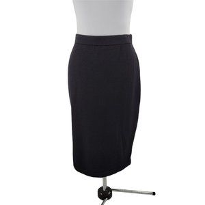 St John Caviar Knit Skirt Black Wool Size 6